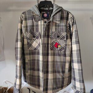 NWT GIII Sports Men University of Louisville Shirt Jacket Gray Size M $120 1D076